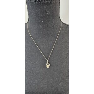 Vantel Pearls Owl Necklace Oyster Reveal Pearl Blue Eyes Sterling Silver Pendant